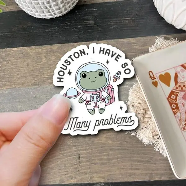 Cute Frog Sticker - Funny Sarcasm Retro Design Waterproof Vinyl Sticker for Laptops, Kindles, Phone Cases & More