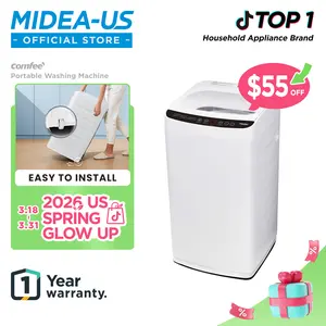 Comfee' Portable Washing Machine, 0.9 cu.ft Compact Washer With LED Display, with pump, 5 Wash Cycles, 2 Built-in Rollers, Space Saving Full-Automatic Washer, Spring Glow Up