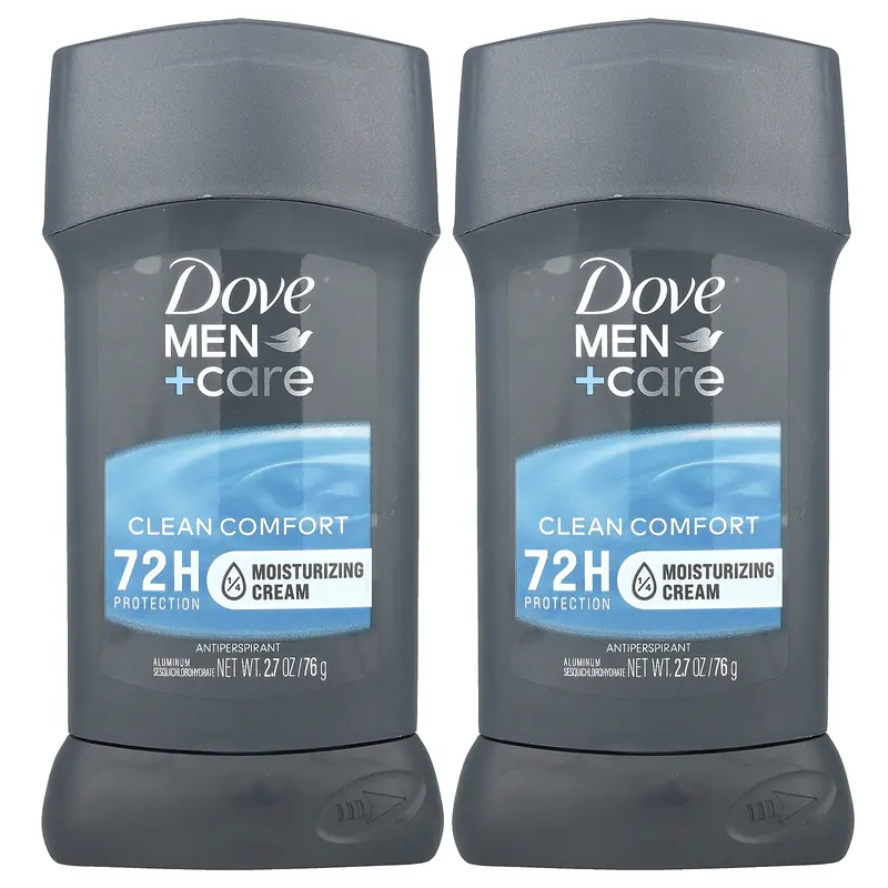 Dove Men+Care, Antiperspirant Deodorant, Clean Comfort , 2 Pack, 2.7 oz (76 g) Each