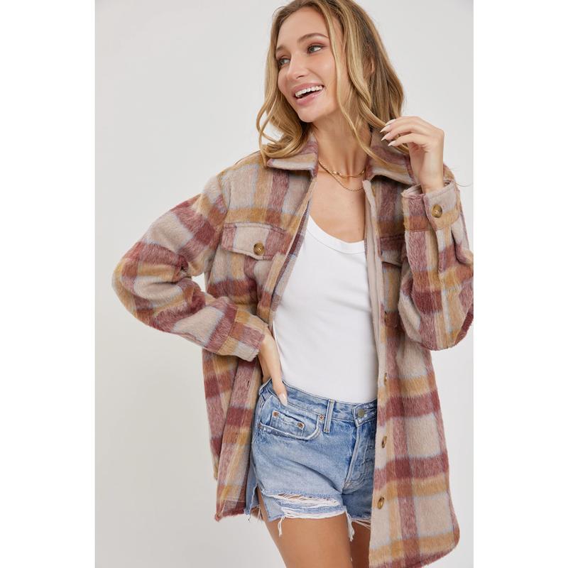 Hazy Rose Plaid Shacket