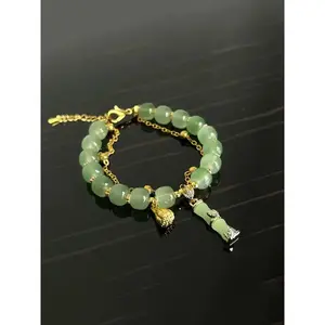 Women's Elegant Random Adjustable Bracelet Bangles with Lotus & Bamboo Design, Fashion Matching Bracelet for Party, Daily Clothing Decor, Trendy Jewelry for Birthday Gift, 90s Minimalism