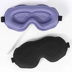 Eye Mask for Sleeping, 3D Contoured Sleep Mask Blackout with Adjustable Strap, Lash Extensions Sleep Mask for Travel, Migraine - Eye Cover Blindfold for Men Women (Black, Purple)
