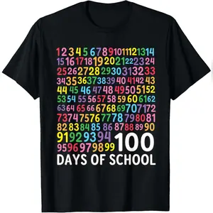 100th Day School Numbers Counting Celebration T-Shirt Comfy Everyday T-Shirt
