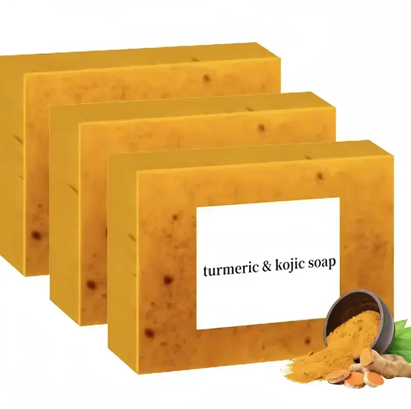 3PCS    Acid SoapLemon  Acid Soap Bar  Soap Bar  Acid Soap Facial Skincare Radiant Comfort kojic turmeric face soap body wash scent lemon