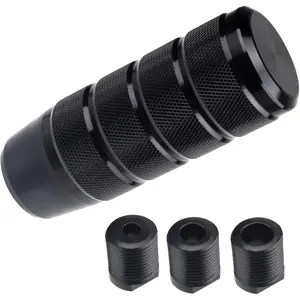 Car Shifter Knob, Aluminum Gear Shift Style Knobs, 3.74" Black Shift Knob with 3 Threaded Adapters M8 M10 M12 x 1.25 Fit Universal Manual Transmission, Automotive, Trucks