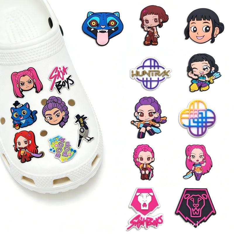 K-Pop Demon Hunters PVC Shoe Charms Set for Boy and Girl Huntrx Accessories Unique Fashion Gift for Fans 18pcs