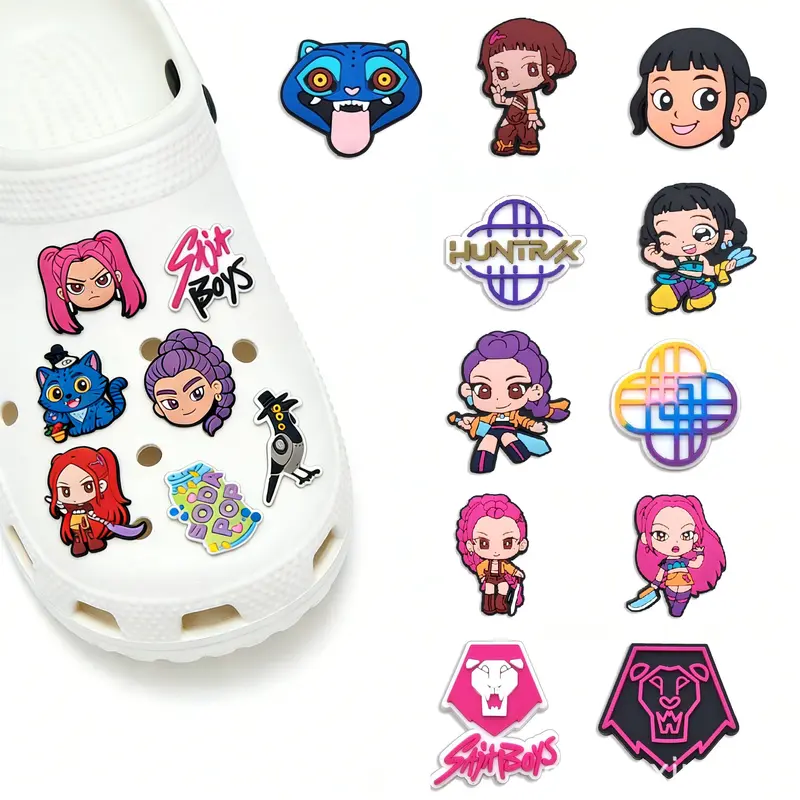 K-Pop Demon Hunters PVC Shoe Charms Set for Boy and Girl Huntrx Accessories Unique Fashion Gift for Fans 18pcs