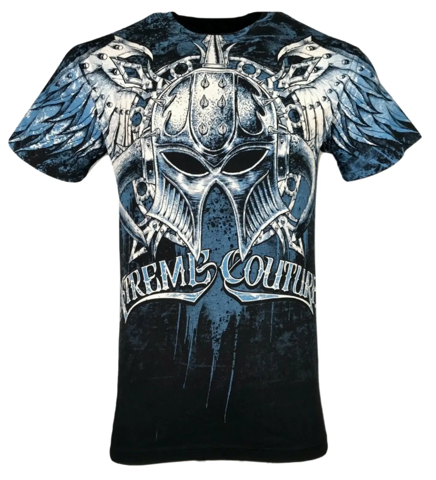 Xtreme Couture Men's Dealer Biker MMA Graphic Print T-Shirt, 100% Cotton Crew Neck with Front & Back Design, Round Neck, Tops, Fitted, Gothic