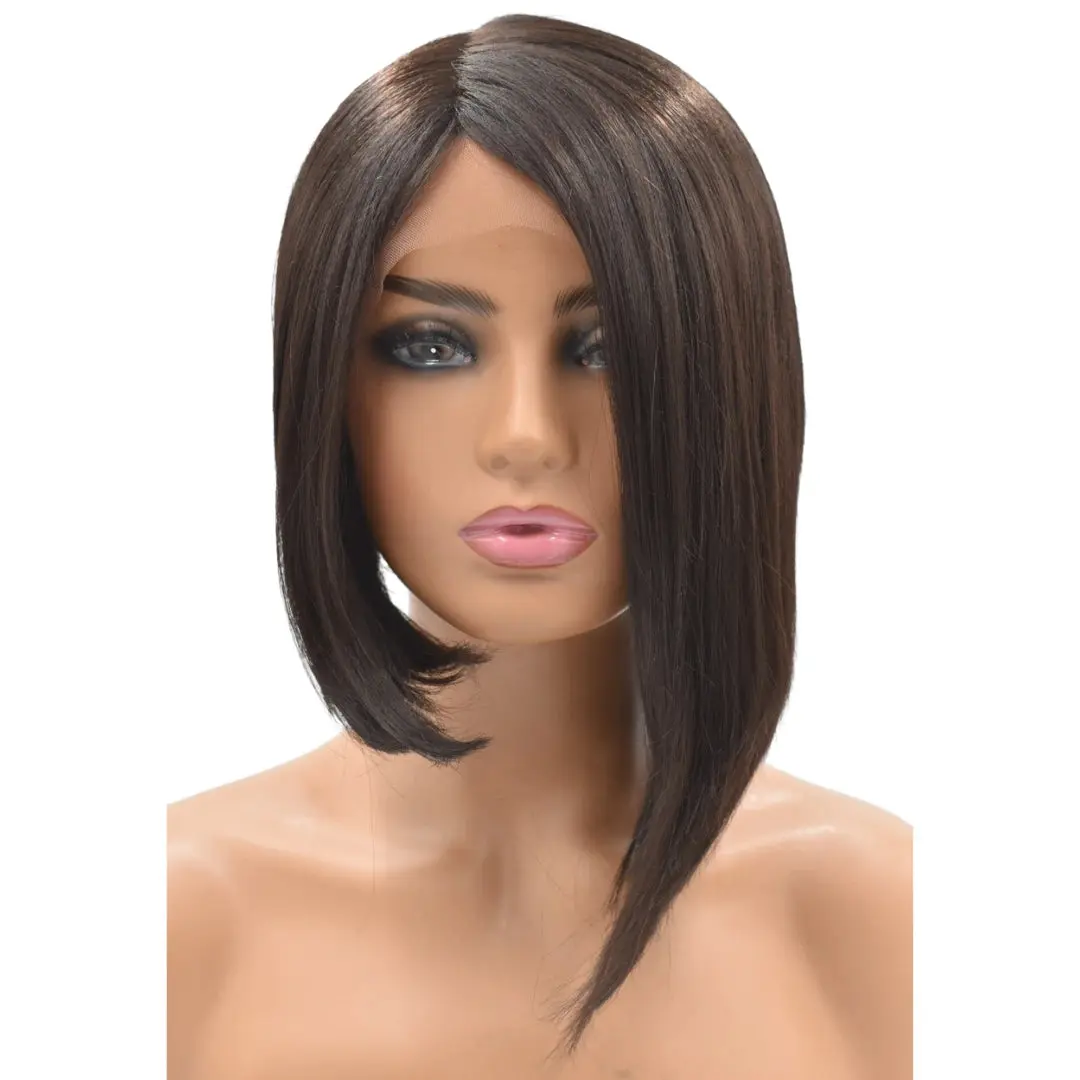 Bella Asymmetrical Bob Wig – Keratin Fibers
