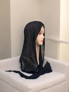 Fashion Muslim Long Scarf, Hair-Covering Knitted Headscarf, Middle East Hot-Selling Pull-On Head Covering Hood