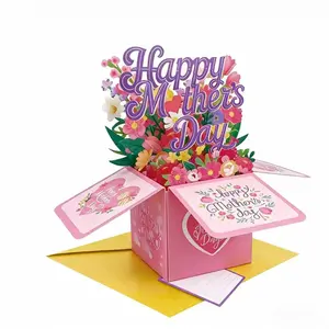 3D Mother's Day cards, paper cards filled with love for Mother's Day that can pop out, Mother's Day cards with envelopes and message papers, recyclable and environmentally friendly cards, exquisite gifts for mothers, wives, and grandmothers