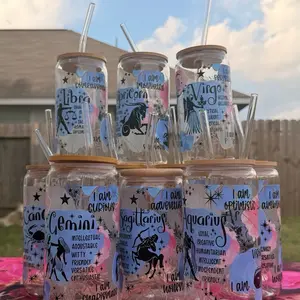 Astrology Zodiac Drinking Glasses with Unique Designs and Character Traits for Every Zodiac Sign