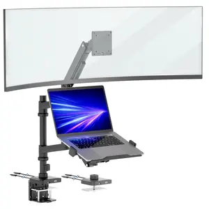 Heavy-Duty Monitor and Laptop Mount with Pole and Gas Spring Arms