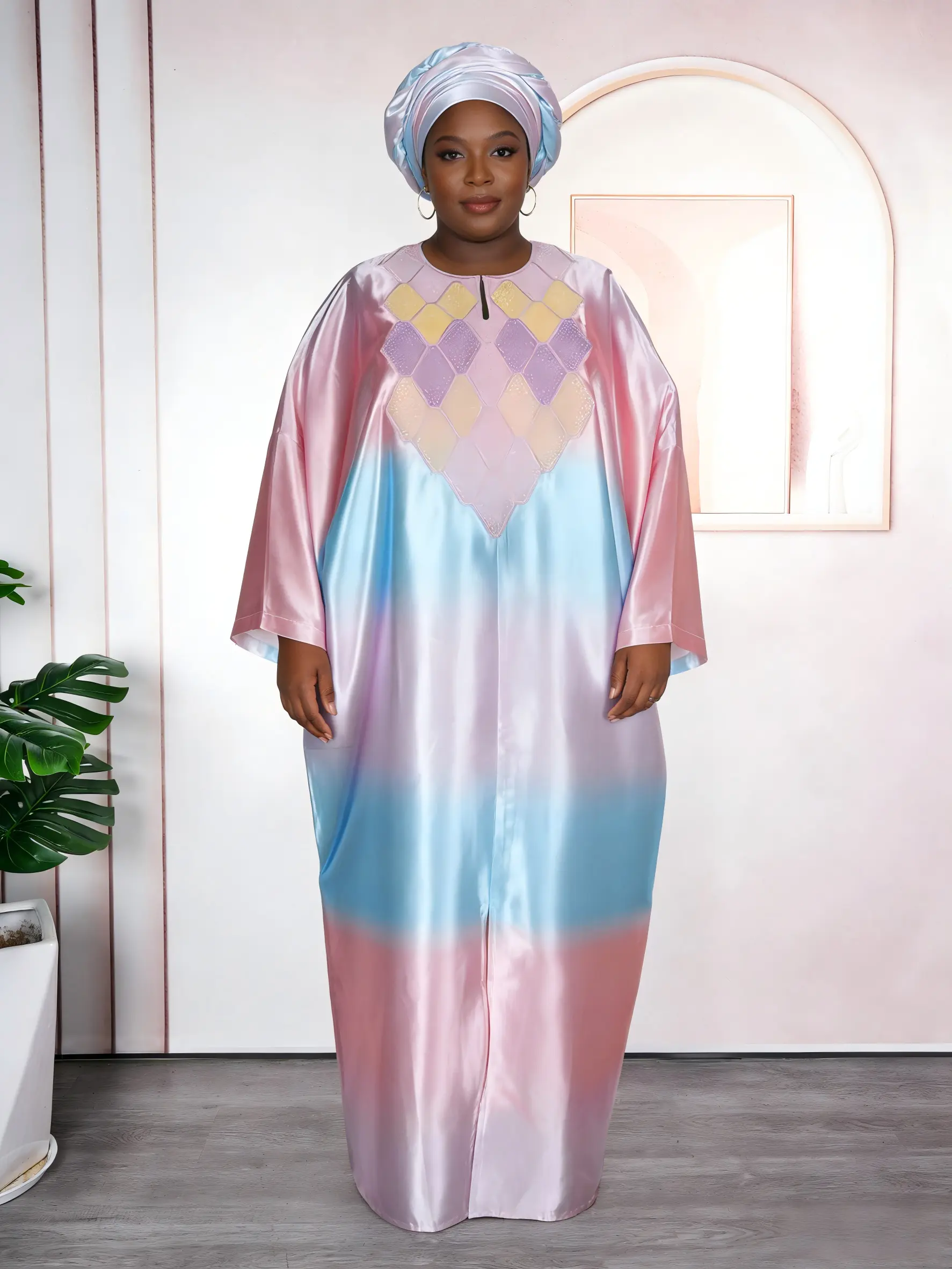 Women's African Dashiki Formal Dress - Traditional Embroidery Bazin Gown,  Ankara Green, Long Sleeve, Formal Wear, Dress for Women, Nigeria Wedding,  Evening Party - TikTok Shop