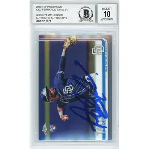 Fernando Tatis Jr. San Diego Padres Autographed 2019 Topps Chrome RC #203 BGS 10 Authenticated Card - Topps - Fanatics Authentic Certified