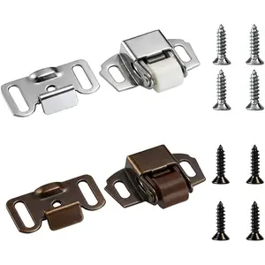 2 Packs Replacement Roller Catch Latch for Mailbox RV Screen Door Shutter Cabinet Spring Hidden Latches with Screws for Home Kitchen Pantry and Camper