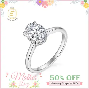 EOM 2CT Princess Cut Cubic Zirconia Hidden Halo Ring for Women D VVS1 Stackable 14K Gold Plated Lab-Created Hypoallergenic Wedding Engagement Anniversary Gift Fine Jewelry Solitaire Ring men's mothersdaygift