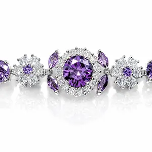 SKU GS-008 Amethyst “Purple Mist Starlight” bracelet—fashionable, romantic jewelry suitable for lovers to wear; when worn on the wrist, it evokes a purple starry sky.
