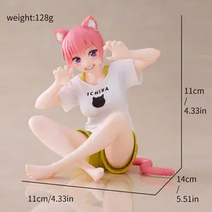 The Quintessential Quintuplets Miku Nakano Cat Ear Loungewear Headphone Figure Anime Girl Desktop Decorative Model Anime Fans