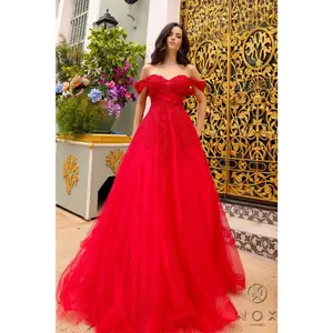 Nox Anabel -R1303P Off Shoulder A-Line Dress