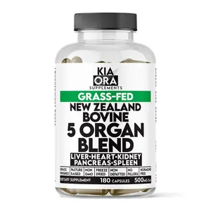 Grass-Fed Bovine 5 Organ Complex – Liver, Heart, Kidney, Pancreas & Spleen | Full-Body Support for Energy, Detox & Immune Health