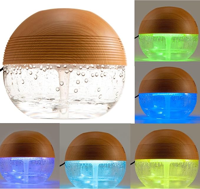 Modern Wood Grain Humidifier for Bedroom & Office, Quiet Cool Mist Air Humidifier with Transparent Water Tank, Stylish Home Decor