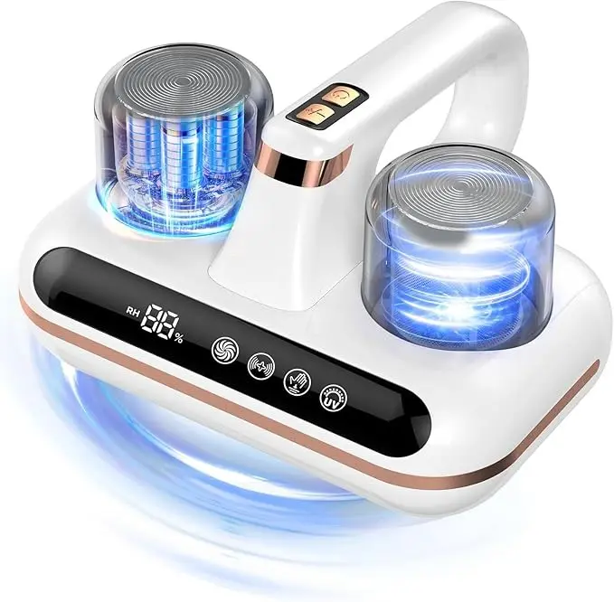 Cordless Handheld Bed Vacuum Cleaner - UV-C Ultraviolet & Ultrasonic Technology, 16 kPa Powerful Suction Vacuum, Silent High Power for Dust, Pet Hair Deep Cleaning Machine