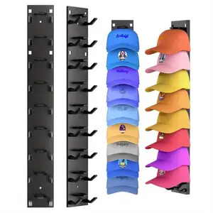 Wall Mounted Baseball Cap Storage Rack, 1/2 Counts Multipurpose Wall Mounted Hat Hook, Hat Storage Display Rack for Closet Door & Bedroom, Shelves