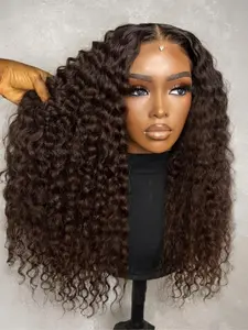 26-Inch Curly Wig, 180% Density, Free Part, Soft No-Glue, Pre-Attached, Deep, Heat Resistant Lace Front, All Seasons, Glueless Wigs