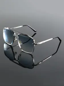 Men's Vintage Trendy Square Double Beam Sunglasses, Retro Fashionable Sunglasses for Outdoor Activities, Fashion Accessories for Everyday Use, Mirrored Shades