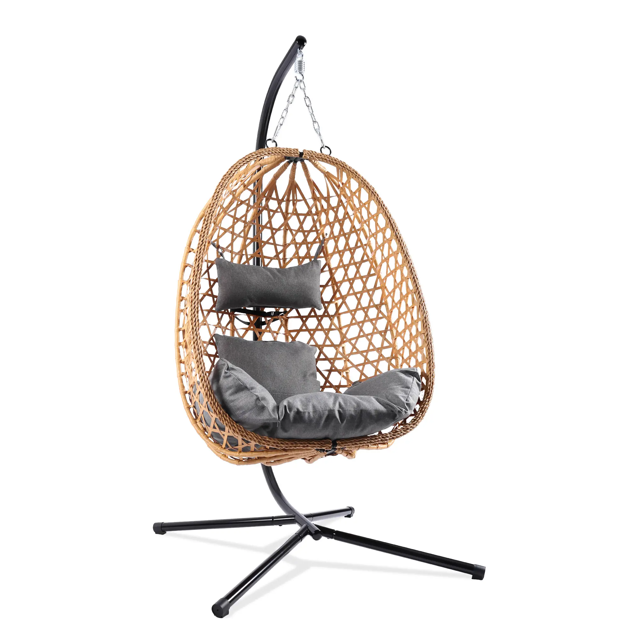 [dealsforyoudays] Egg Swing Chair – Wicker Design, Perfect for Indoor and Outdoor Use, Supports Up to 350LB, Includes Cushion for Extra Comfort