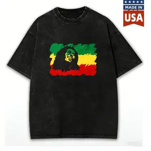 Reggae Rastafarian Men's T-Shirt Bob Colors Portrait Comfortable And Versatile Outdoor Casual Short Sleeve Cool Vintage Fashion T-Shirt Gift Classic Menswear Dad Joke Apparel for Men Novelty Tees for Guys Black