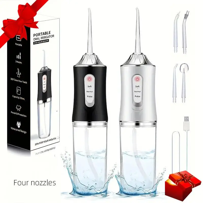 Portable Electric Oral Irrigator for Deep Cleaning, Rechargeable Electric Water Flosser with 3 Cleaning Modes, Oral Care Products for Home & Travel, W