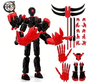 Lucky 13 Titan T13 Action Figure Fully Assembled 3D Printed Robot with Full Articulation & Multi-Jointed Mobility Desktop Ornament for Gamers