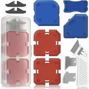 Caulking Tool, 11 count  Caulking Tool Kit, Caulk Remover Tool with 3 Metal Scrapers & Caulking Guide, Caulking & Grout Tools for Kitchen, Bathroom, Window, Sink&Tile Sealant Finishing