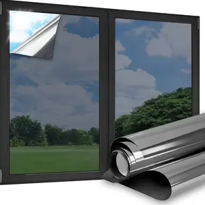 1 roll of window privacy film, one-way window film, electrostatic adsorption sunshade and anti-ultraviolet glass door and window cover, reflector heat control film, suitable for home and office tint