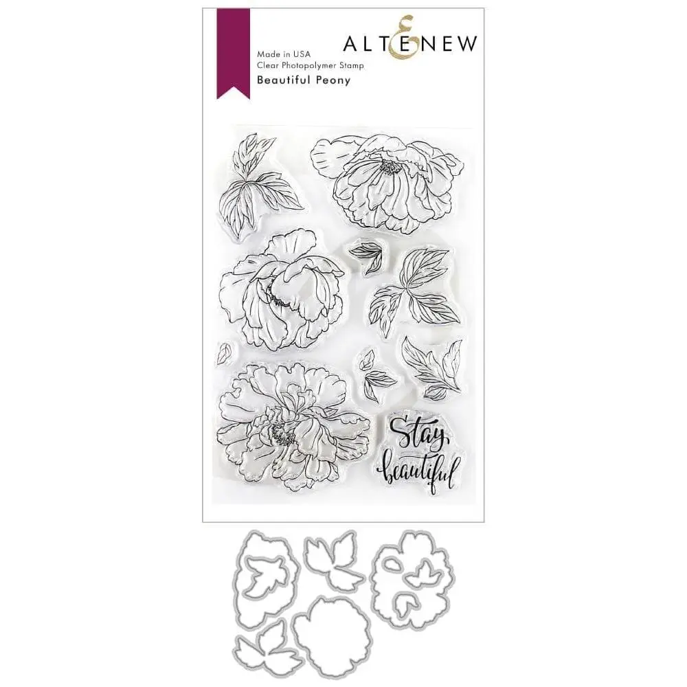 Beautiful Peony Stamp & Die Bundle