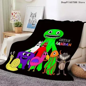 Garten Of Banban Cartoon Blanket Ultra Soft Flannel Cozy Warm Bedroom Living Room Couch Sofa Home Decor Throw Decor Decorative Throw Perfect Birthday Gift Christmas Gift for Kids Girls Boys Fans Anime Horror Game Style