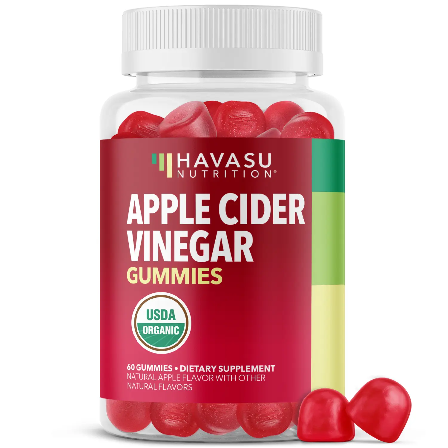 Organic Apple Cider Vinegar Gummies - Digestive Health & Gut Support - Natural ACV for Digestion - Vegan, Non-GMO, Organic by Havasu Nutrition