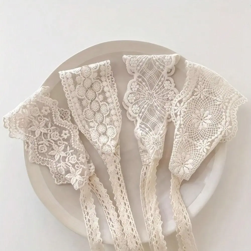 Women's Plain White Polyester-Lace Flower Elastic Headband with Rubber Core - Hair Styling Accessory for Everyday Wear, Photo Styling & Ceremony, Casual, Adjustable Elastic Band Headbands, Commute, Accessories For Women, Hair Accessories