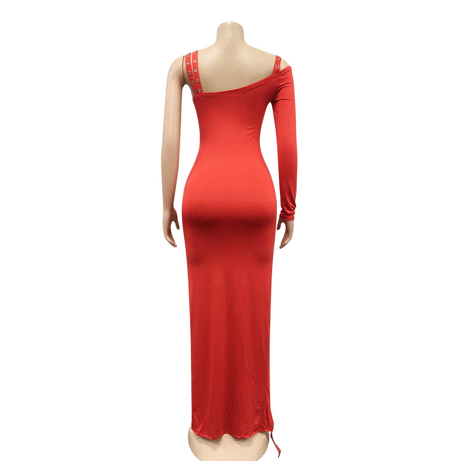 Sexy Irregular Cut-Out Club Dress for Women Long Dress