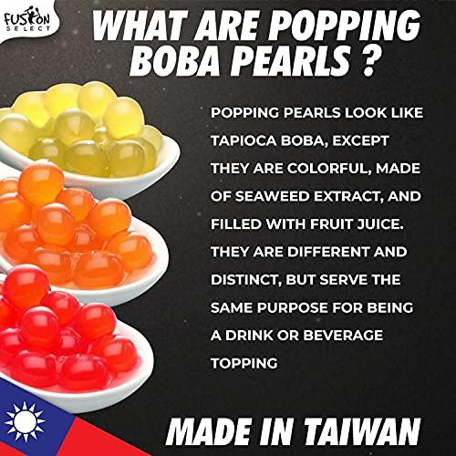 Fusion Select Bursting Bobaz Popping Boba Pearls 490g 6 Variety Fruit Flavors | Boba Tea Toppings, Dessert & Drink Snack Pearls