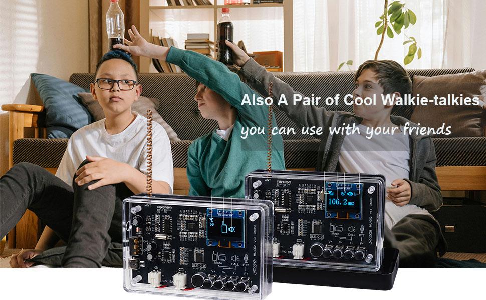 DIY Two-Way Walkie-Talkie Radio Kit Soldering Kits, 2 Pack Walkie-Talkie Soldering Projects, FM Radio DIY Kit for College High School Education