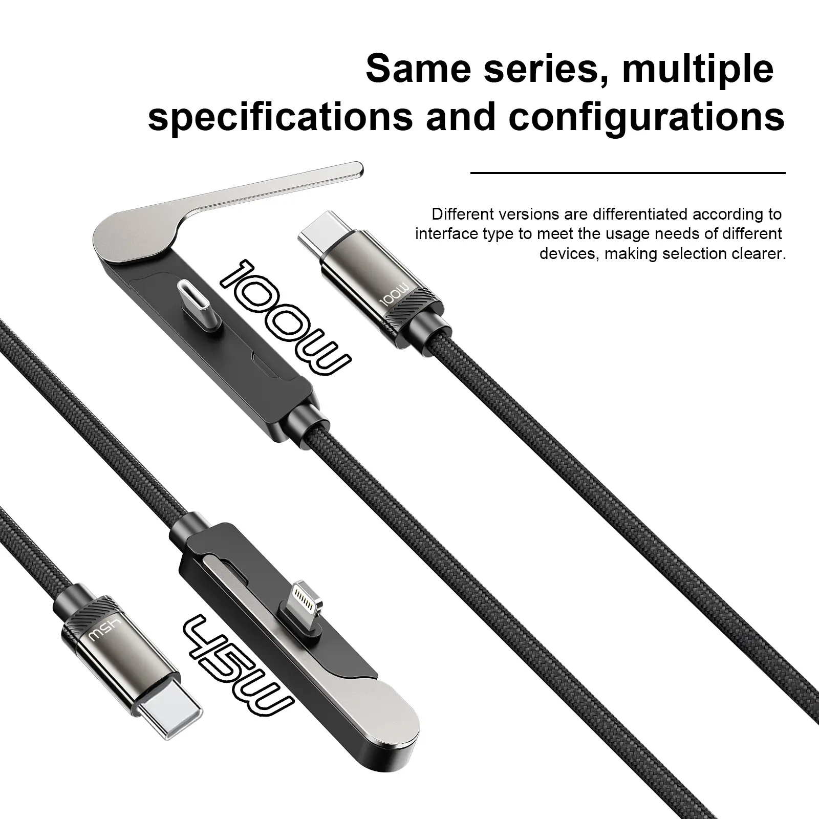 Invisible Stand Type-C Charger Cable, 100W/45W Super Fast Charging 2-in-1 Charging Cord & Phone Holder for Gaming, Office, Car Travel