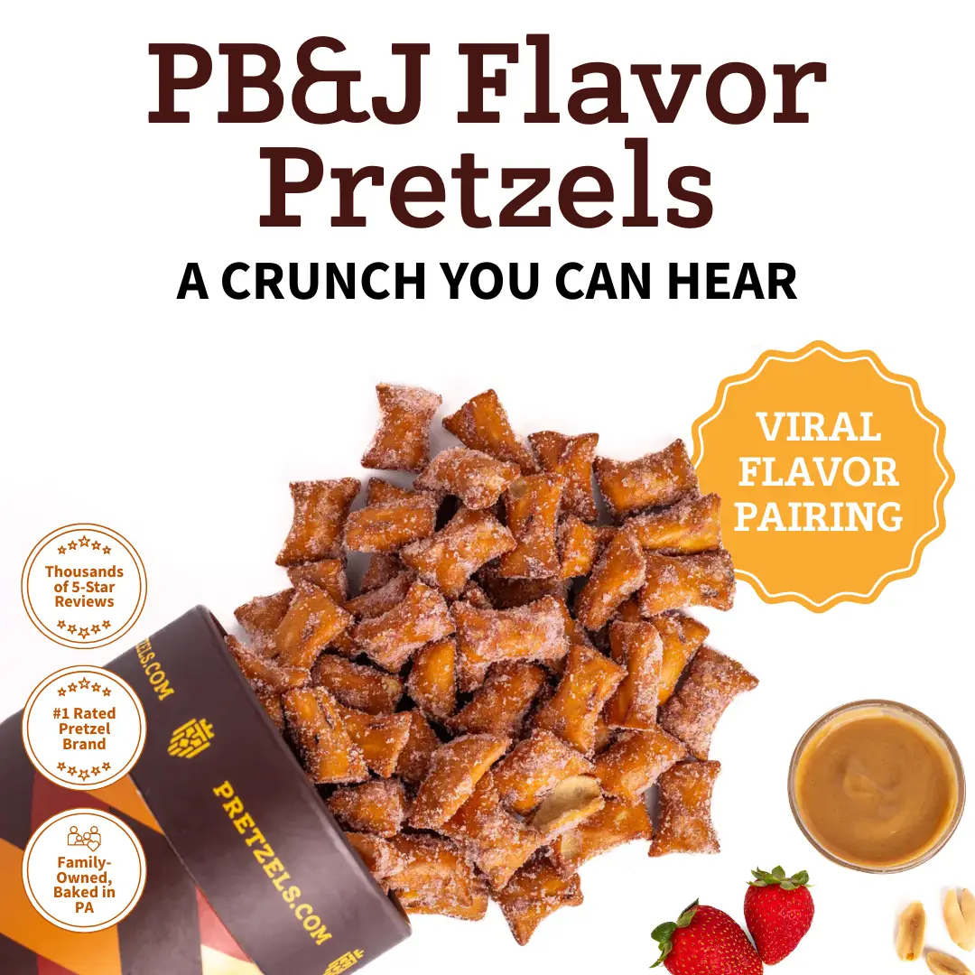 Bold Gourmet Pretzels | Strawberry Jelly & Peanut Butter Pretzel Bites, Honey Mustard Twists & More | Sweet, Savory, Gift-Ready Snacks