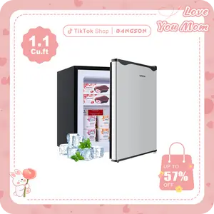 BANGSON 1.1 Cu.ft Small Upright Freezer, Single Door Mini Freestanding Freezer, Adjustable Thermostat, Energy-Efficient & Quiet, Compact Design