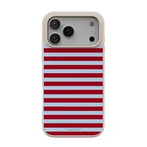 Casely iPhone 17 Pro Max Case | Harbor Stripe | Dockside | Align Soft-Touch Flexible Bumper Case | Compatible with MagSafe