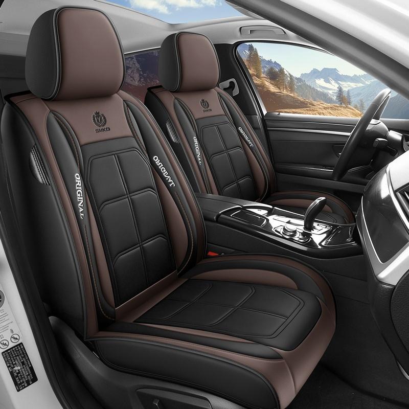 Premium Car Seat Covers 2PCS  Front Seats Waterproof PU Leather Vehicle Seat Protectors Universal Fit for All Cars
