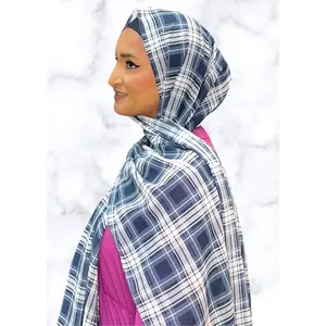 Navy Off the Grid - Chiffon Printed Hijab