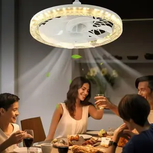 Smart Remote Control Ceiling Fan with LED Light for Living Room Bedroom Mute Home Decoration Ceiling Fans with Lamps
